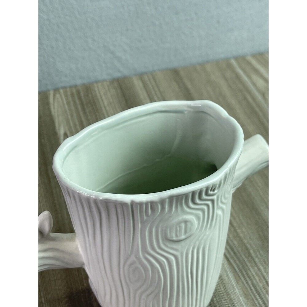 Vintage Sherry Olsen Vase Anthropologie Woodland Bark Tree Stump Butterfly 6” - Picture 5 of 11